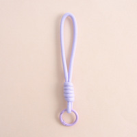 En gros, Dragonne de téléphone tressée artisanale en corde de nylon colorée avec mousqueton circulaire pour clés et sacs