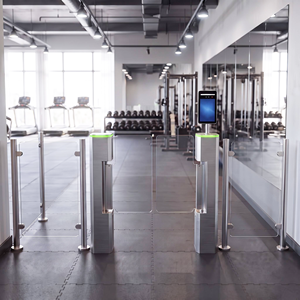 Barrière de contrôle d'accès pour centre de fitness, petite taille, avec reconnaissance faciale, portique pivotant vertical en acier inoxydable 304 - Product Image 6