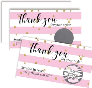 Tarjetas de Agradecimiento Personalizadas para Pequeñas Empresas, Tarjetas de Revelación de Premios Personalizadas, Tarjetas Sorpresa Rosas para Boutique - Product Image 2