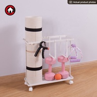 Chariot de rangement roulant pour équipement de fitness, organisateur sportif multi-niveaux avec roues, étagère de rangement réglable pour accessoires de gym à domicile