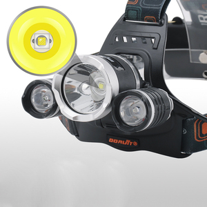 Có thể sạc lại 18650 công suất cao không thấm nước 3 <span class=keywords><strong>Led</strong></span> Đèn Pha cho đi bộ đường dài và cắm trại đầu Torch - Product Image 2