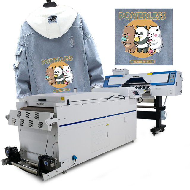 New Full-Automatic DTF Inkjet Printer with for I3200 4-Head 60cm Roll-to-Roll DTF Ink CMYK+White for T-Shirts