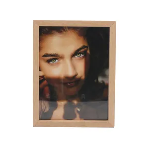 Hot Selling Double sided Transparent Glass Photo Frame Picture Frame Wooden Photo Frame
