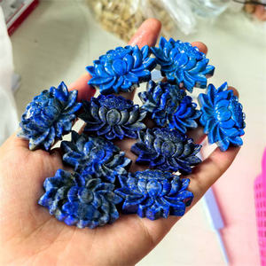 Nuovi arrivi Artigianato in <span class=keywords><strong>pietra</strong></span> semipreziosa 35mm, in <span class=keywords><strong>lapislazzuli</strong></span> <span class=keywords><strong>blu</strong></span>, intaglio loto per Reiki - Product Image 2