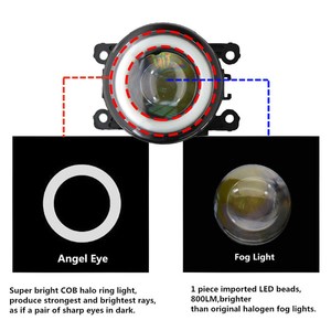 Cụm đèn sương mù LED COB tích hợp đèn chạy ban ngày Angel Eye DRL cho Opel Vectra Corsa Zafira Meriva Movano Tigra TwinTop Astra Signum - Product Image 3