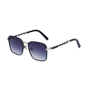 Polo Haus Lunettes de soleil carrées pour hommes, monture noire, verres PC, protection UV400, style Instagram, design à la mode - Product Image 2