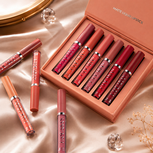 Set <span class=keywords><strong>de</strong></span> Brillo Labial 6 en 1, Mini Brillo Labial Líquido Mate Impermeable, Kit <span class=keywords><strong>de</strong></span> Regalo <span class=keywords><strong>de</strong></span> Brillo Labial Hidratante OEM - Product Image 6
