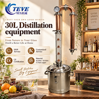 Colonne de Distillation d'Alcool en Acier Inoxydable et Cuivre Rouge de Haute Qualité 30L pour Usage Domestique, Équipement de Distillation de Whisky et de Liqueurs