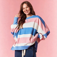 Sweat-shirt décontracté LGBTQ+ Pride, drapeau de la fierté trans, rayé, surdimensionné