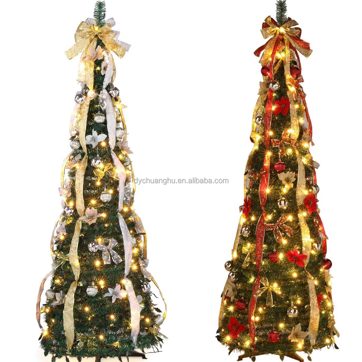 クリスマスを祝うための卸売折りたたみスパイラルクリスマスツリー
