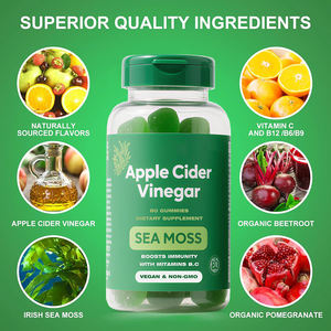 붉은 바다 이끼가있는 종합 비타민 사과 사이다 식초 구미/비타민 B12 / B6 / B9/C/석류 가루/비트 뿌리 - Product Image 3