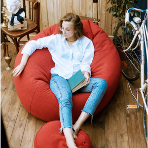 Cómodo Sillón Puff Rojo Grande para Adultos con Fundas Modernas para Puff (Solo Funda, Solo Tela de Tapicería) - Product Image 2