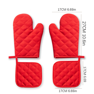Résistant à la chaleur LOGO personnalisé imprimé cuisine BBQ <span class=keywords><strong>four</strong></span> gant gant de cuisine chef de cuisine coton mitaines de <span class=keywords><strong>four</strong></span> et porte-casserole ensemble - Product Image 3