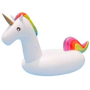 CAMEBUST Bouée gonflable licorne petite taille motif arc-en-ciel pour piscine - Product Image 1