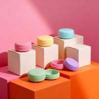 Boîte de rangement miniature en PP de 10 g 10 ml en forme de macaron coloré, étui pour baume à lèvres, pot à crème