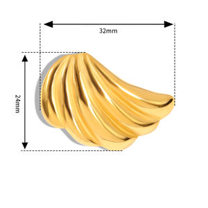 2024ミノスエンジェルウィングジュエリーセットステンレススチールPVD18kゴールド感謝祭イヤリングテクスチャードフェザーイヤリングネックレス - Product Image 5