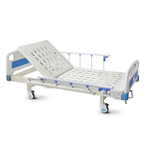 Lit d'hôpital manuel de haute qualité à <span class=keywords><strong>2</strong></span> manivelles et 1 fonction, en acier laminé à froid, capacité de 230 kg, garantie d'un an - Product Image 1