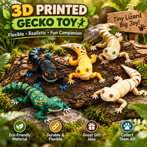 Vashine Figurine de Gecko Imprimée en 3D, Corps Segmenté, Queue Réaliste, Reptile de Collection, Décoration de Bureau, Cadeau - Product Image 1