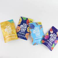 Sacs en papier d'aluminium imprimés personnalisés pochette debout à fermeture éclair sac d'emballage de qualité alimentaire de bonbons gommeux mat