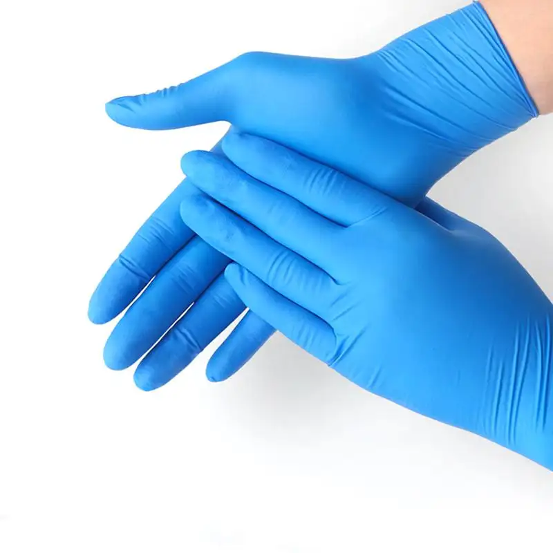 Sarung tangan GMC biru tua 9 inci, kualitas tinggi untuk perlindungan pribadi nitril Keselamatan sarung tangan bubuk