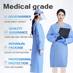 Surgical Gowns Medical Disposable Hospital Top Quality Isolation Gown Pp Pe SMS Nurse Surgical Hospital Clothes Adult CE Blue EOS EN