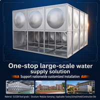 Réservoir d'eau modulaire rectangulaire en acier inoxydable boulonné de grande capacité, prix usine, garantie 1 an, qualité alimentaire