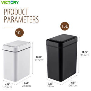 Cubo de Basura Inteligente con Sensor, Varios Tamaños, 10L/15L, Cubo de Basura Automático sin Contacto para Cocina, ABS - Product Image 6