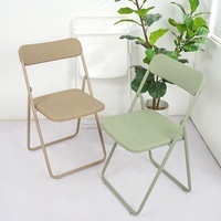 Chaise de salle à manger pliante avec pieds en métal, assise en plastique, empilable, design moderne minimaliste multicolore macaron pour la maison et le bureau