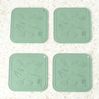 Sous-plat carré classique en silicone gaufré, résistant à la chaleur, écologique, pour casseroles et bols