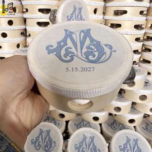 Tamborín de 4 pulgadas al por mayor con estampado de seda, <span class=keywords><strong>instrumento</strong></span> musical para bodas, fiestas e iglesias, tambor de mano de madera con diseño al por mayor - Product Image 2