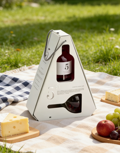 Eco Friendly Kraft Corrugated <strong>Box</strong> Printed Cardboard Wine <strong>Box</strong> with Handle Premium 2 Bottle Wine <strong>Gift</strong> Packaging <strong>Box</strong> - Product Image 5