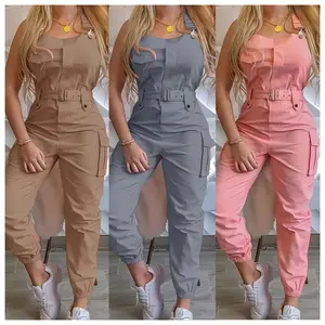 Kustom grosir jumpsuit katun dipotong jumpsuit Wanita Mode musim panas