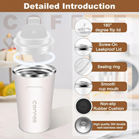 Taza de Café Aislada con Pantalla Inteligente de Temperatura, Taza Térmica de Acero Inoxidable, Botella de Agua para Viajes, Oficina y Auto