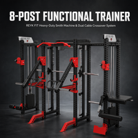 OEM Rack de musculation multifonctionnel commercial en acier, avec Crossover à câbles, Machine Smith tout-en-un, Rack à squats et Barre d'entraînement pour haltères