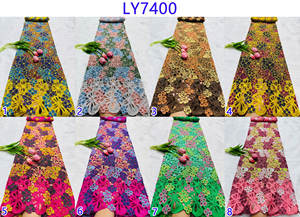 Novo Design de Tecido de Renda Colorida Nigeriana NI.<span class=keywords><strong>AI</strong></span> para Vestidos Femininos, Material de Poliéster de Alta Qualidade - Product Image 6