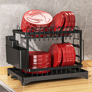 Escurridor de Platos Moderno en Oferta, Ahorra Espacio, Escurridor de Platos de 2 Niveles, Organizador, Juego de Escurridor, Escurridor <span class=keywords><strong>Plegable</strong></span>, Escurridor de Cubiertos - Product Image 5