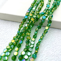 Perles en verre cristal électroplaqué multi-tailles, forme disque pièce de monnaie, facettées, pour la fabrication de bracelets DIY, vente en gros