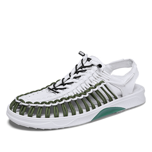 Men's Summer Beach Shoes Sandals Anti Slip Rubber Fashion Leisure Black Red <b>White</b> Mesh Sandals for Men - Product Image 2