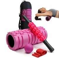 Ensemble de rouleaux en mousse 5 en 1 en gros pour un massage musculaire profond, fitness complet, yoga, bâton de massage en mousse et ballon, bande de résistance