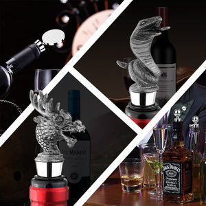 Tapón de vino reutilizable para amantes del vino, caja de regalo personalizada con soporte para pedidos de muestra, de Metal, cabeza de <span class=keywords><strong>toro</strong></span> - Product Image 5