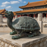 Sculpture personnalisée de dragon tortue en bronze, célèbre en Chine, pour le feng shui