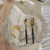 Assiettes de décoration pour fête de mariage, service de vaisselle, plusieurs couleurs, or rose, argent, assiettes de présentation en plastique pour décorations de table événementielles