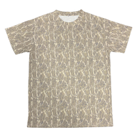 Ademend comfortabel stretch shirt met gewassen bottomland camouflage print, vintage korte mouw t-shirt, jacht shirts, custom visshirt.