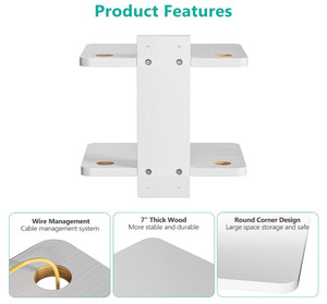 Mộc Mạc trắng tiết kiệm không gian bằng gỗ treo tường kệ cho người chơi DVD nổi TV kệ - Product Image 4