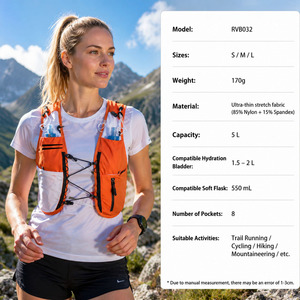 Gilet <span class=keywords><strong>de</strong></span> course en nylon personnalisé à séchage rapide pour hommes et femmes, avec poche d'hydratation isolée, sans rebondissement, pour jogging, marathon et course ultra - Product Image 2