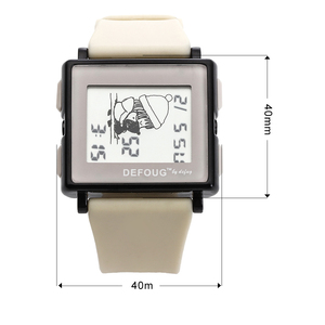 Montres de sport numériques unisexes pour enfants avec affichage LED lumineux, cadran carré, bracelet souple, calendrier, alarme, jour pour hommes, femmes, extérieur - Product Image 6