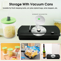 Mini Sellador al Vacío Automático con Cortador Integrado, Modo Seco/Húmedo, Función de Pulso, Puerto de Vacío, Bajo Ruido, para Alimentos Sous Vide