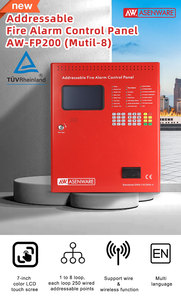 Panneau d'alarme <span class=keywords><strong>incendie</strong></span> adressable Asenware AW-FP200, système de détection d'<span class=keywords><strong>incendie</strong></span> approuvé TUV pour hôtel, usine - Product Image 4