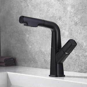 Robinet de lavabo élégant et moderne en laiton à montage sur plan, <span class=keywords><strong>mitigeur</strong></span> à poignée unique, cartouche céramique, rotation à 360 degrés, multifonctionnel chaud/froid - Product Image 5