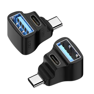 OTG konverter adaptor USB-C, tipe-c ke USB-A USB 3.1/USB2.0 100W pengisian daya Cepat 20Gbps transmisi Data 2 in 1 untuk dek uap